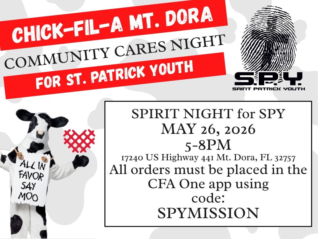 Chick-Fil-A Spirit night to support Youth mission trip